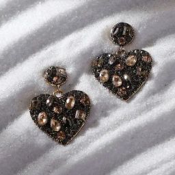 SOHI Crystal Heart Drop Earrings For Women-image-48