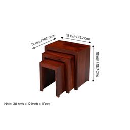 Ikiriya Set of 3 Red Nesting Table image 2