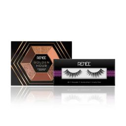 RENEE Golden Hour Eyeshadow Palette & 3D Eyelashes Combo-image-16