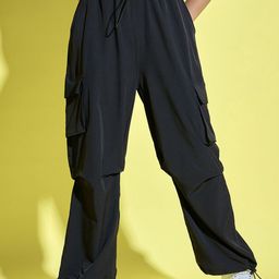 DIMPY GARMENTS Women Relaxed Loose Fit High-Rise Cargos Trousers-image-99