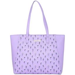 Caprese Pensa Lilac Faux Leather Floral Tote Handbag-image-26