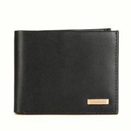 Three Sixty Black Leather Small Textured Bi-Fold Wallet for Men-picture-37