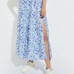 max Flower Printed A-Line Midi Skirt-image-76