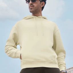 XYXX Almond White Oversized Solid Hoodie-image-47