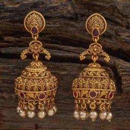 Kushal's Fashion Jewellery Pink Golden Earrings for Women-picture-26