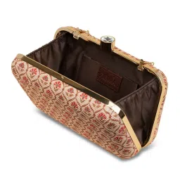 ZOUK Beige Printed Small Clutch image 3