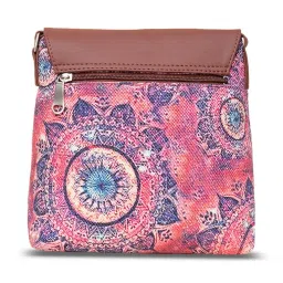 ZOUK Pink Printed Cross Body Bag image 4