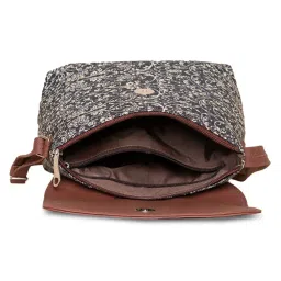 ZOUK Black Printed Cross Body Bag image 4