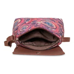 ZOUK Pink Printed Cross Body Bag image 3