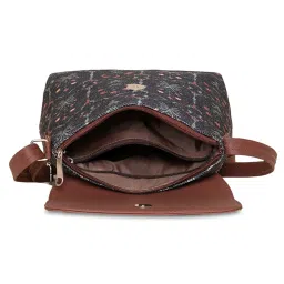 ZOUK Black Printed Cross Body Bag image 3
