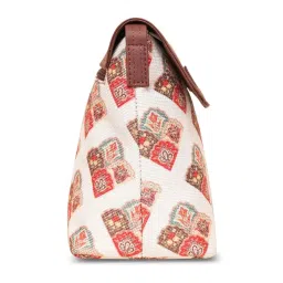 ZOUK White Printed Cross Body Bag image 5
