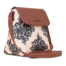 ZOUK Cream Printed Cross Body Bag image 2