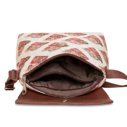 ZOUK White Printed Cross Body Bag image 3