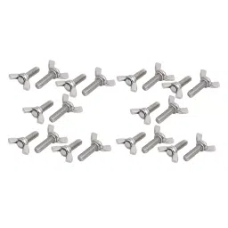 Mec Size M8x35 mm Wing Butterfly Bolt Screw Carbon Steel Zinc Plated, MEC0018 (Pack of 20 Pcs)-23