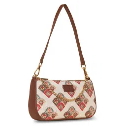 ZOUK White Printed Shoulder Bag image 2