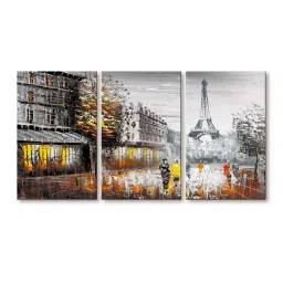 999Store Grey Eiffel Tower Art 3 Frame Canvas Paintings image 2