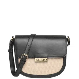KLEIO Black Textured Medium Sling Handbag image 1