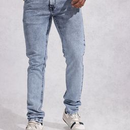 WROGN Men Slim Fit Mid-Rise Heavy Fade Stretchable Jeans-picture-27