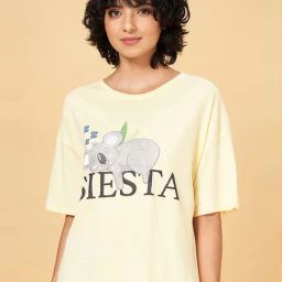 Dreamz by Pantaloons Yellow Cotton Printed T-Shirt-picture-43