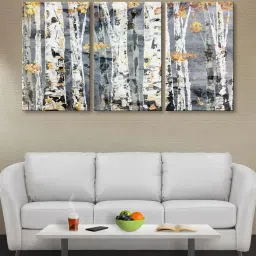 999Store Grey Abstract Art 3 Frame Canvas Paintings image 1