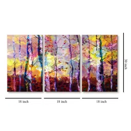 999Store Multicolor Colourful Tree Art 3 Frame Canvas Paintings image 5