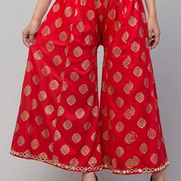 Aura Glam Women Floral Printed Flared Handloom Ethnic Palazzos-15