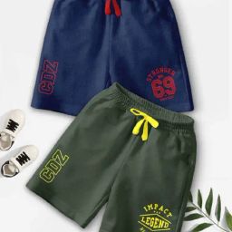 Codez Boys Navy & Green Printed Shorts-picture-20