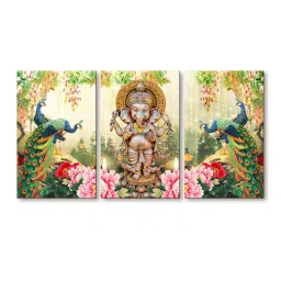 999Store Multicolor Lord Ganesha Art 3 Frame Canvas Paintings image 2