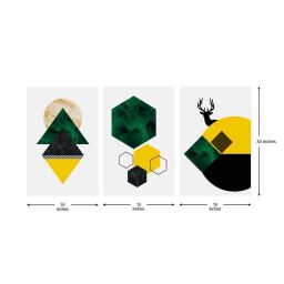 999Store Multicolor Geometric Art 3 Frame Canvas Paintings image 5