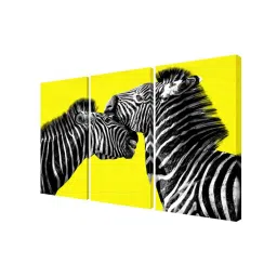 999Store Yellow & Black Zebra Art 3 Frame Canvas Paintings image 3