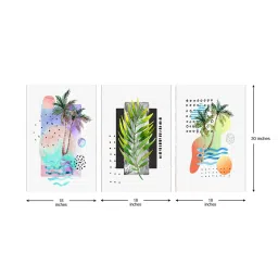 999Store Multicolor Palm Tree Art 3 Frame Canvas Paintings image 5