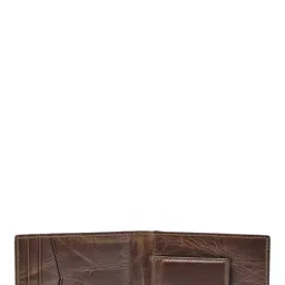 Fossil Dark Brown Distressed Leather Bi-Fold Wallet image 3