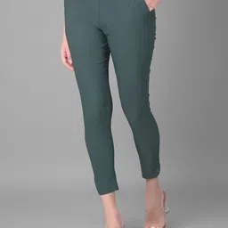 Comfort Lady Women Solid Regular Fit High-Rise Cotton Trouser-image-77