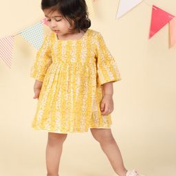 Fabindia Girls Floral Print Fit & Flare Dress-image-98