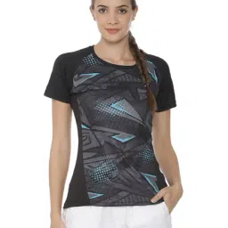 Campus Sutra Black Printed Polyester T-Shirt-picture-3