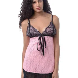 Da Intimo Peach Lace Pattern Babydoll-image-11