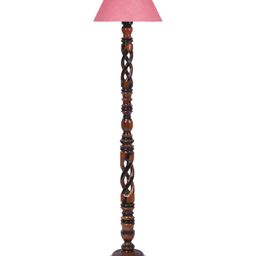 Devansh Brown & Pink Wooden Floor Lamp-21