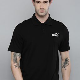 Puma Men Black ESS Jersey Polo Collar T-shirt-image-77