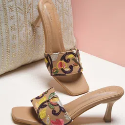 JM Looks Embellished Party Kitten Sandals-image-86