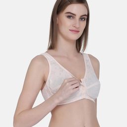 MAMMA PRESTO Floral Design Front Open Maternity Feeding Bra - Peach-image-2