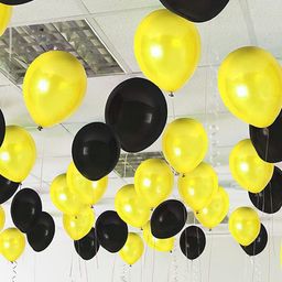 Bubble Trouble Metallic Balloons Pack Of 200 - Black & Yellow-picture-25