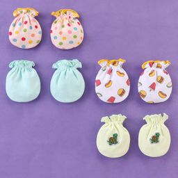 Ben Benny Cotton Tortoise Patch Mittens Pack of 4 - Blue & White-image-87