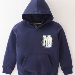 Doreme Boy Terry Full Sleeves Hoodie Text Print - Marine Navy-image-68