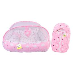 Kwitchy New Born Baby Bedding Set Luxury Mattress with Net & Sleeping Bag Combo (0-12 Months) Pink-picture-4