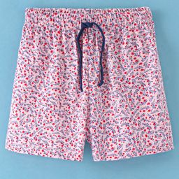 Evimo Single Jersey Knit Above Knee Length Shorts  Floral Print - Multicolour-image-58