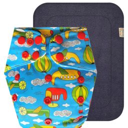 Dumbledo BlueShip Free Size Leak proof Washable Unisex Reusable Cloth Diaper With Black Pad - Blue-15