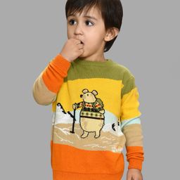 Mi Arcus 100% Cotton Animal Designed Knitted Sweater - Multi Color-picture-45