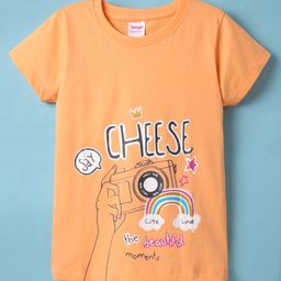 Tango Single Jersey Knit Half Sleeves T-Shirt with Text Print - Orange-picture-18