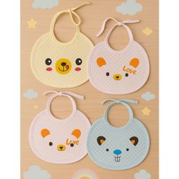 KIDS BASIC Baby Knot-Tie Printed Bibs - Blue & Pink (Pack of 4)-10