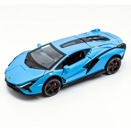 The Flyers Bay 1:32 Scale DieCast Metal Pull-Back Action Openable Doors Premium Car Toy for Kids Realistic Miniature Model Gift 2+yrs Girls Boys (Sky Blue)-image-81